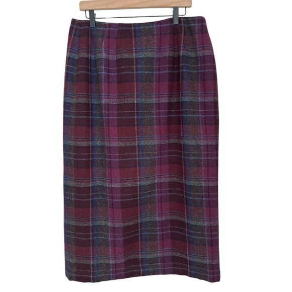 Vintage Talbots Women’s Wool Plaid Skirt Made in Hong Kong Italian Fabric Sz.12 - Picture 3 of 10